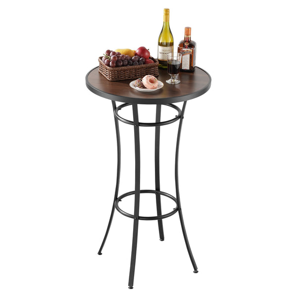 Outdoor Round Bar Table, 23.7 In Counter Bar Height Bistro Table, Patio Dining Tables With Easy-to-Clean Top & Sturdy Metal Frame, Indoor High Top Pub Tables For Small Places, Kitchen